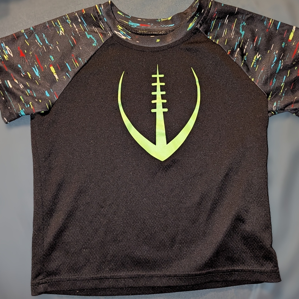 Athletic Works Black T-Shirt with Multicolor Accents